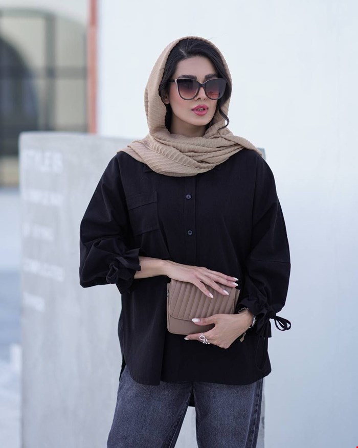 شومیز جلو بسته لینن کد743