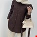 مانتو مخمل کبریتی قهوه ای 