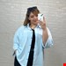 شومیز باکسی ینزی آبی آسمونی 