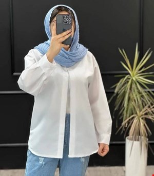 شومیز سفید سایز بزرگ کد5600