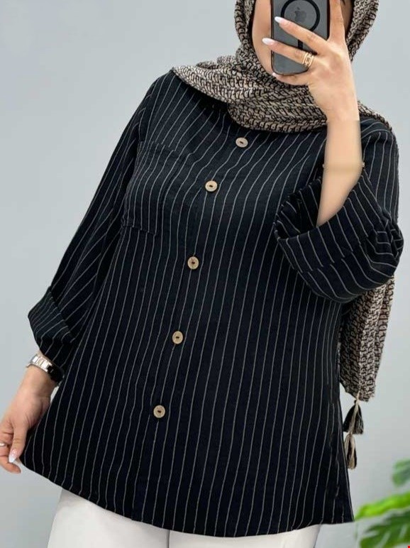 شومیز دیپلمات مشکی کد63405
