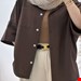 شومیز لینن قهوه ای 