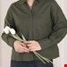 شومیز لینن سبز تیره 